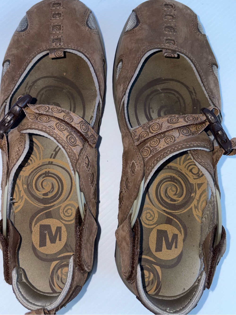 Merrell Brown Suede Mary Jane Sandals